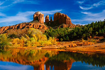 River and a rocky mountain in Arizona